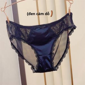 Quần Lót Ren Satin Cỡ Lớn Thoải Mái Gợi Cảm Mịn Màng Kiểu Nhật Bản Quần Lót Liền Mạch Cho Nữ Quần Lót Cạp Cao Mùa Hè 2025