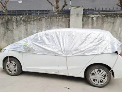 Oxford Cloth Car Cover Half Hood Sunshade Rainproof Snowproof Frostproof Dustproof Jacket Simple Universal Automobile Protection