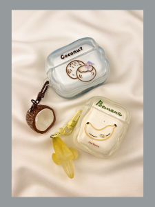 Summer Cute Coconut Banana Wireless Bluetooth AirPods Protection Case Compatible with Apple pro Earphones Second Generation Fifth Box