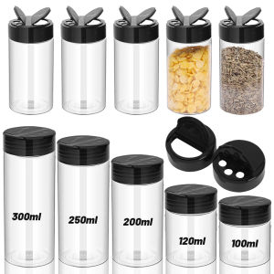 Feelife Transparent Seasoning Jars Reusable Large Empty Spice Condiment Storage Bottles Season Powder Containers Box For Kitchen