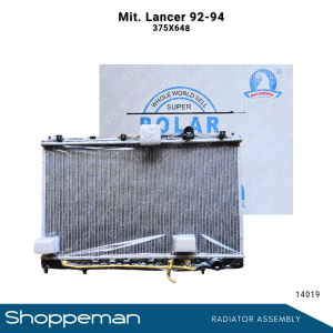 14019 MITSUBISHI LANCER 1992-1994 RADIATOR ASSEMBLY A/T 375x648x16mm PA16 1ROW MB660567