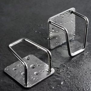 1-6pcs Kitchen Stainless Steel Sink Sponges Holder Self Adhesive Drain Drying Rack Shelf Household Wall Hooks Storage Organizer