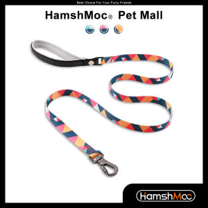 HamshMoc Dog Leash Soft Padded Nylon with Heavy Duty Carabiner Floral Pattern Pet Lead Reflective Handle Leash for Small Medium Large Dogs
