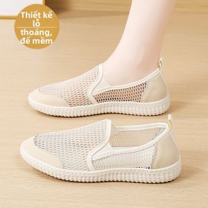 Dép Lười Thoáng Khí Vải Canvas Nhẹ Mát Hè