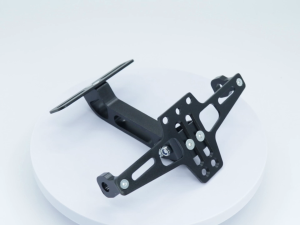 Universal Motorcycle Adjustable License Number Plate Holder Bracket + LED Light Yamaha Honda