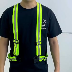 Rompi Safety Karet Reflective Menyala Rompi Karet Sepeda dan Lari Scotlight Elastic Rompi V Proyek Guard Bangunan Belt Elastis Motor