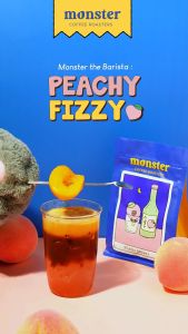 Monster Coffee Roasters เมล็ดกาแฟกลิ่นพีชโซจูคั่วกลาง PEACH SOCHU