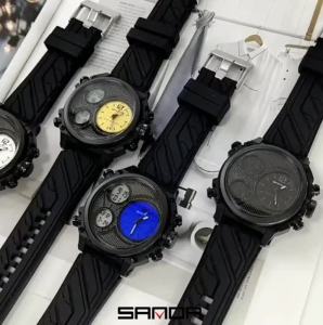 SANDA 2024 Fashion Outdoor Mens Watches Top Brand Military Sports Quartz Watch Bright Screen Display Wristwatch Waterproof Clock