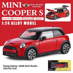 HEIMANBA | Mô Hình Mini Cooper 1:24 Có Đèn Và Âm Thanh Lái Trước Được Ủy Quyền