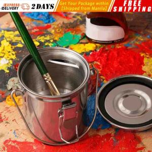 【8*9cm】Oil Painting Brush Washing Bucket Wash Pen Barrel Stainless Steel Oil Paint Brush Washer for School Stationery Art Supplies Stainless-Brush-Cleaner