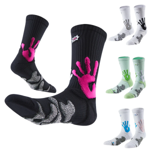 Veidoorn | Athletic Crew Socks with Thicker Padding Elastic Sport Basketball Socks for Outdoor Activities Anti-Slip Comfy Socks