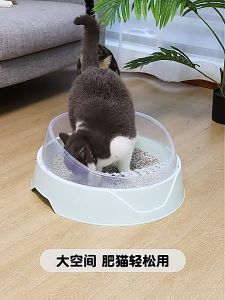 กระบะทรายแมว รูปแบบทรงกลม ห้องน้ำแมว รุ่นขอบสูง ตักทราย พร้อม ราคาถูก