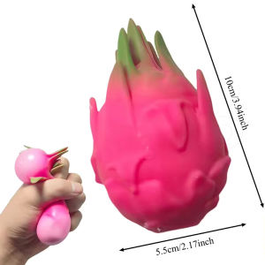 1/2/3Pcs Dragon Fruit Squish Ball Squeeze Stress Reliever Fidget Sensory Toy Simulation Fruit FoodSqueeze Balls For Party Gifts