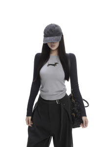 Womens Knitted Long Sleeve Base Shirt Slim Fit Casual Style Inner Wear Shoulder Insert Design Autumn New Arrival Fashion Top