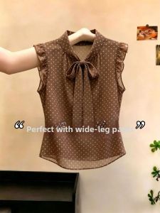 Vintage Polka Dots Bow-tie Blouse Shirt