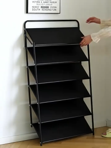 50-90cm Folding Shoe Rack Carbon Steel No Installation Storage Rack Multi-Layer Shoe Organizer Shelf