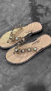 OKAIDO Sandal Jepit Wanita Cewek Perempuan Model Manik Mutiara Gaya Fashion Korea Style Kekinian