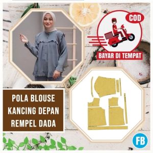【COD】Pola Blouse Dewasa Kancing Depan Rempel Dada | Pola Baju Wanita Lengkap | Pola Instan | Pola Jiplak | Pola Jahitan Lengkap Firdaus Busana