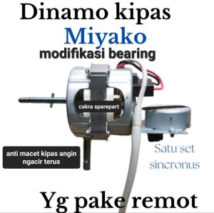 Dinamo kipas angin miyako tjr-101 tipe wallfand modifikasi bearing original miyako 16 inc