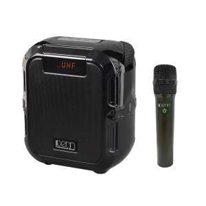 DENN SE-98B AC/DC Portable Speaker Public Address System With 1 UHF Wireless Handheld Microphone