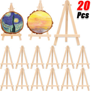 20pcs Solid Wood Tripod Easel / Foldable Mobile Phone Holder / Multifunctional Wooden Display Holder / Small Desk Art Painting Photo Easel Stand