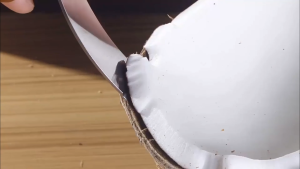 Coconut Tool Stainless Steel Coconut Meat Removal Durable Wooden Handle Coconut Opener for Kitchen Coconut Meat Remover
