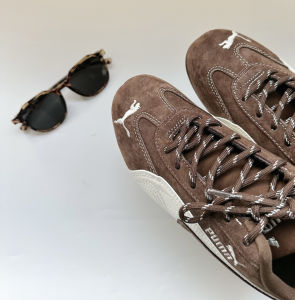 Brown Polka Dot Shoe Laces Miumiu Collaborative Racing Shoes Speedcat Retro Sports Shoe Straps Fashionable Accessories