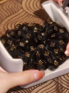 Same Style Hair Band Star Inlaid French Double-Layer Organza Sweet Elegant Headdress Flower Tie-up Hair Head Rope Female