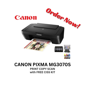 Canon PIxma MG3070s Inkjet Printer Wireless with FREE CISS Kit (not installed) Black