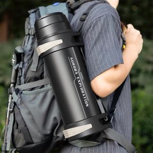 (SIÊU HOT) Bình Giữ Nhiệt 2000ml Cốc giữ nhiệt 1200ml Cao Cấp Phong Cách Hiện ĐạiTặng Kèm Dây Đai