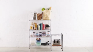 MZG-001 ชั้นเหล็กวางปรับระดับได้ 4-6 ชั้น 60X35X180cm.#ชั้นวางของ #ชั้นเก็บของ #Wire Shelving #Metal Storage