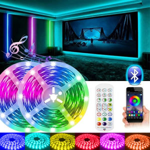 RGB LED Strip Lights 5050 SMD Bluetooth APP Control 24 Keys IR Remote Music Sync TV Backlight Decor Flexible 5V Led Tape Lamp