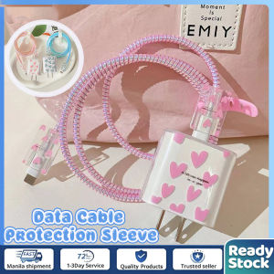 CoAce🔥New🔥For iPhone Charger 18W&20W Charger Protector Set Charger Case Cable Protector Charger Spring Line Wrap Protector Cable Organizer Bites Wrap Anti-Bite Line Cord Cover Data Line Cord Organize Winding Wire Tie