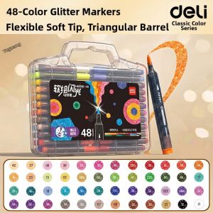 deli | Washable Non-toxic Layerable No-bleed Acrylic Markers Soft-tip