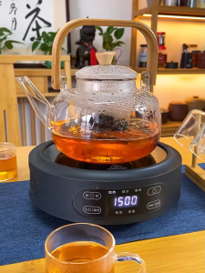 1000ml Large-capacity Steaming Boiling Dual-purpose Handle Teapot Heat-resistant Thickened Glass Teapot  Tea Pot Kettle Tea Set