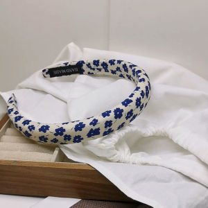 French Style Sweet Youthful round Face Slimming Sponge Hairband Womens Ins Fresh Summer High Forehead Face Washing Headband