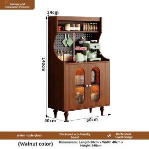 Retro Wall-mounted Sideboard with Pegboard Storage