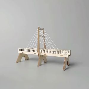 Lắp Ráp Mô Hình Cầu Dây Văng STEM Khoa Học Giáo Dục Trí Tuệ Đào Tạo Kỹ Năng Thủ Công 3D Xếp Hình Bằng Gỗ