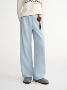 DUSHU | Elastic Waist Fluffy Pants Winter 2025 New