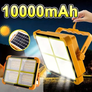 1000000LM Solar Lantern 10000mAh Rechargeable Solar Light Outdoor LED Flashlight Rechargeable Power Bank Lamp Camping Lantern
