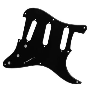 FLEOR | FLEOR Nhựa ST Guitar Pickguard SSS 8 Lỗ Vintage Đen 1Ply - Tấm Chống Trầy Xước Cho Đàn Guitar Điện