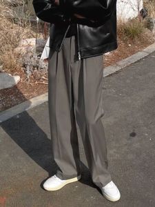 กางเกงขายาวทรงหลวมสไตล์อเมริกันย้อนยุคสำหรับผู้ชาย กางเกงขายาวทรงตรงสุดเท่สไตล์อังกฤษ กางเกงขายาวทรงเข้ารูปสไตล์ปารีส