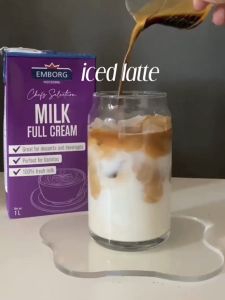 EMBORG Chefs Selection Barista Milk 1Lx12 - Rich Creamy UHT Milk Halal Certified for Cooking & Baking