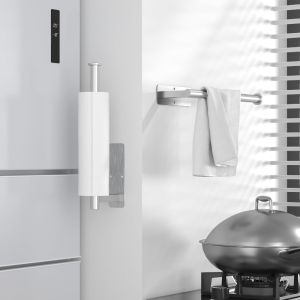 ที่ใส่กระดาษชำระสแตนเลส 1 ชิ้น ติดผนังแบบกาว สำหรับห้องน้ำ ห้องครัว ห้องสุขา จัดระเบียบและจัดเก็บ