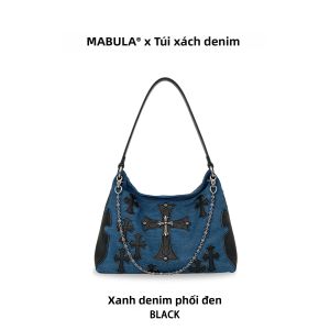 MABULA | Túi Xách Quai Vai Denim Phong Cách Retro
