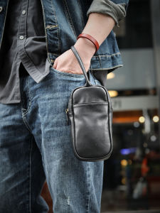 2023 New Arrival Men Clutch Bag Soft Cowhide Business Large Capacity Hand Bag Mens Simple Leather Phone Bag Small