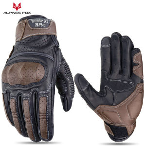 CE Certification Vintage Leather Motorcycle Riding Gloves Summer Breathable Touchscreen Motobiker Motocross Guantes Accessories