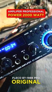 Amplifier Power 2000 Watt Full Bass Fleco BT-198B PRO Audio Penguat Suara Full Bass & Treble | Ampli ORIGINAL FLECO BT 198B PRO Power Amplifier Bluetooth Karaoke + Mp3 player + FM Radio | TOKO SINAR AUDIO