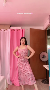 elegant cocktail korean plus size casual pink fitted halter floral dress for woman summer midi dress