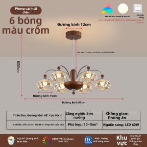 LANGSHANGZHAOMING | Đèn Trần Kính Thiết Kế Cao Cấp Màu Hạt Dẻ Retro